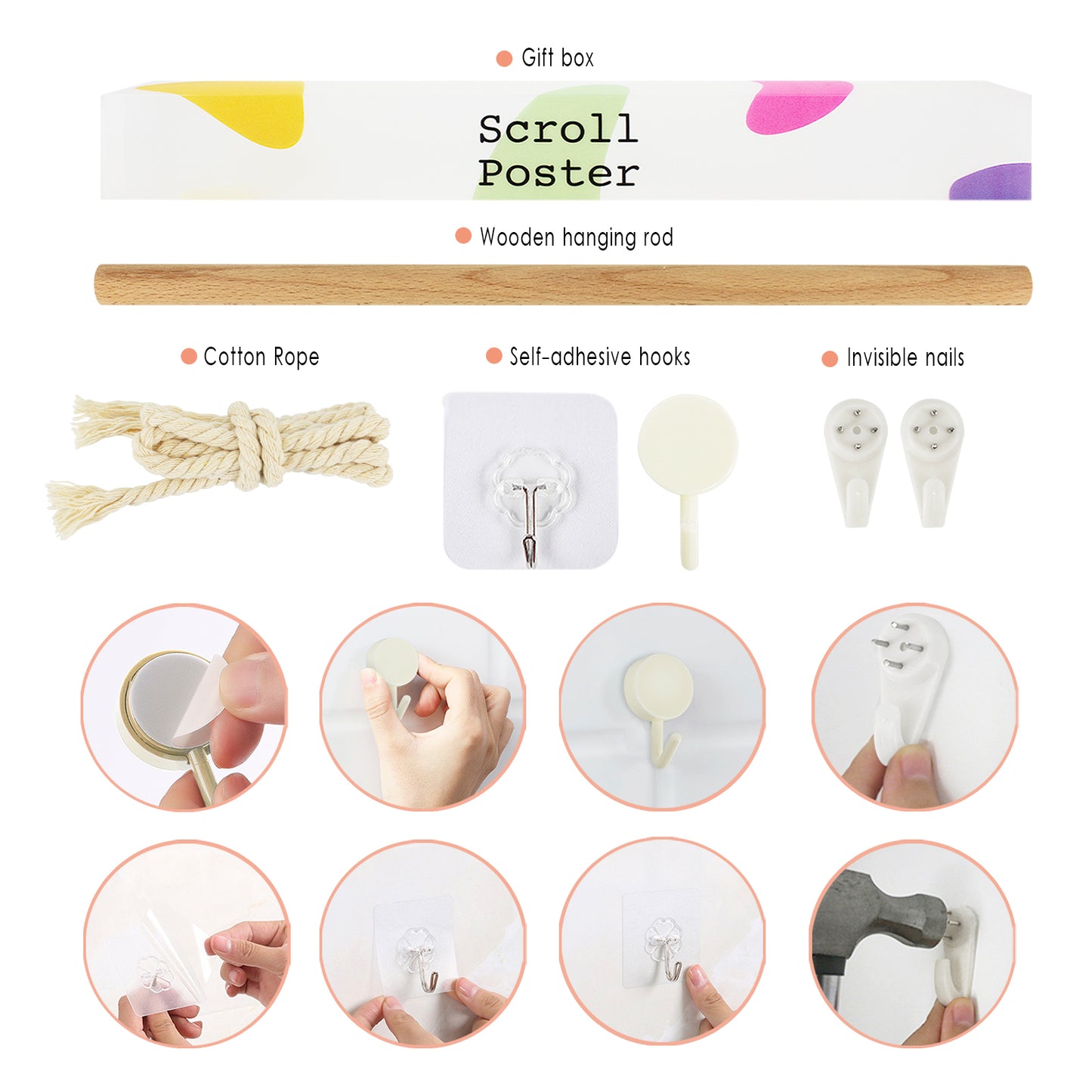 One Piece - Strohhut-Piratenbande - Stoff Rollbild - 130x33cm