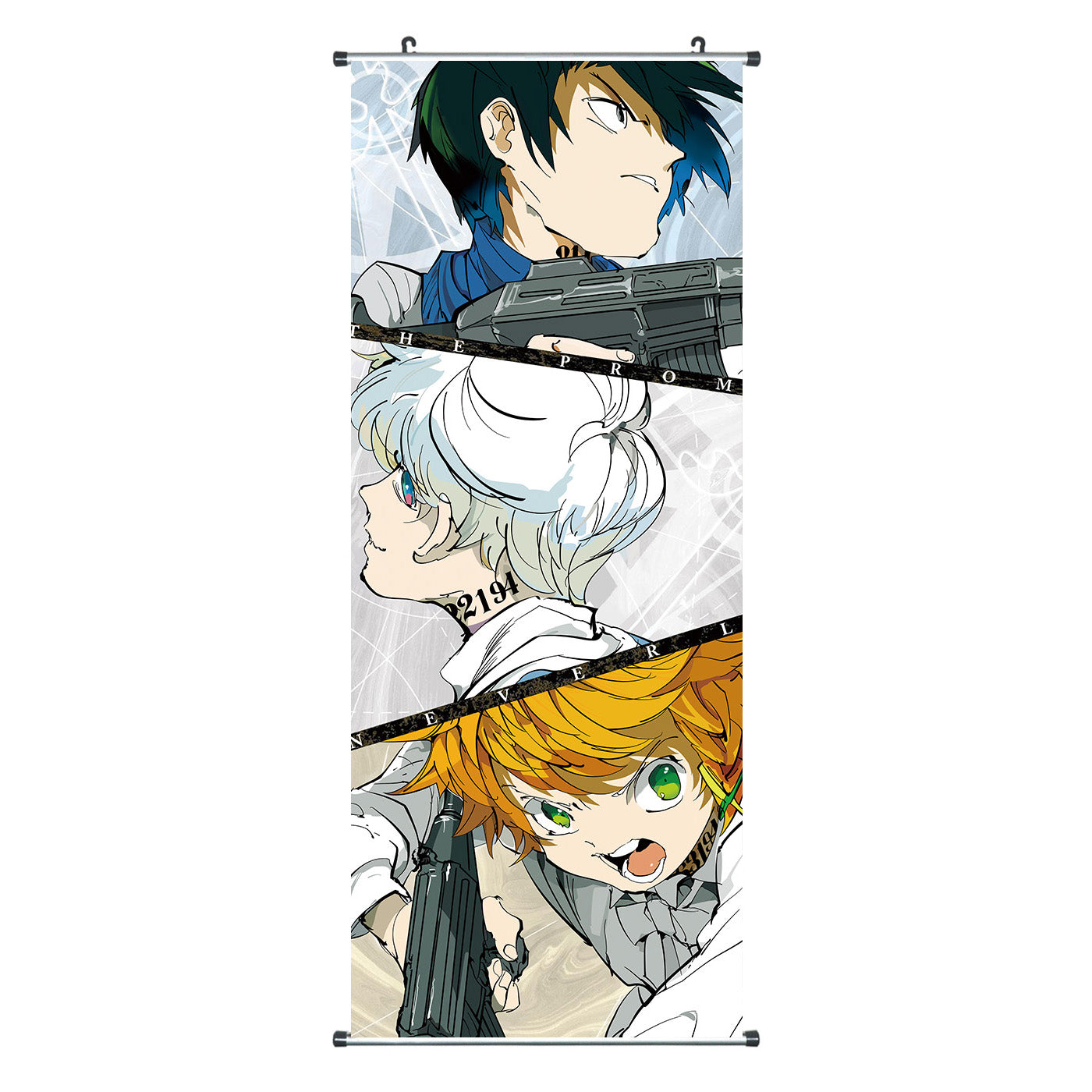The Promised Neverland - Emma, Ray & Norman - Rollbild aus Stoff - 100x40cm
