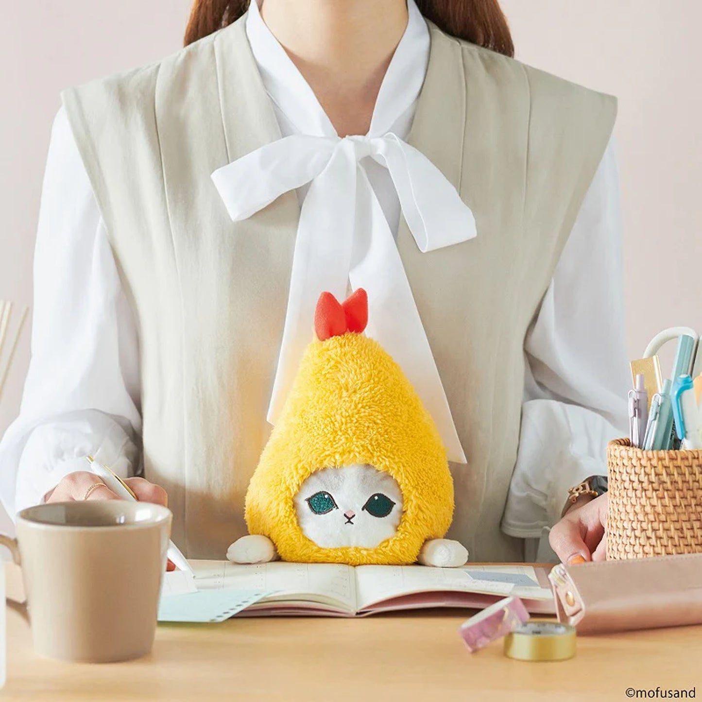 THE DREAMS Mofusand Garnele | Mofusand Plüschfigur | Pal Plush Series | 30 cm