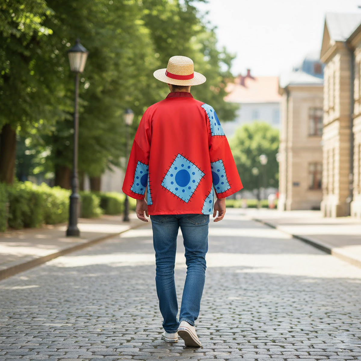 One Piece - Monkey D. Ruffy Haori Kimono-Jacke (Wano Kuni Arc) - Größen wählbar