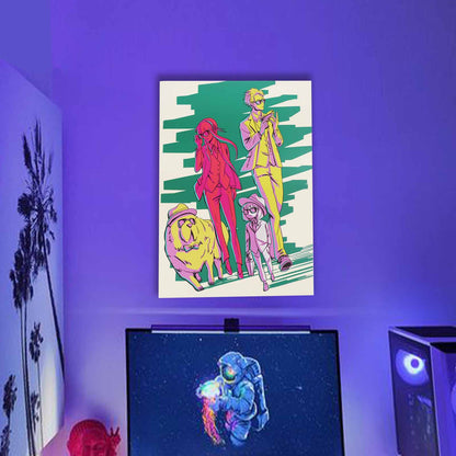 Spy x Family - Familie Forger Retro Neon - Wandbild Hartschaumplatte - 30x42cm - CoolChange