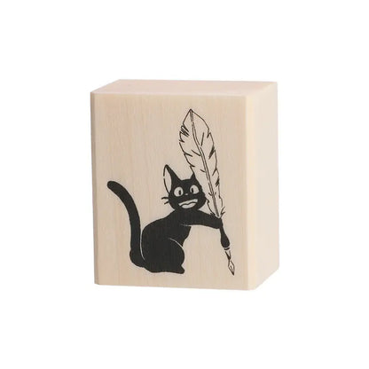 Kiki's Delivery Service - Jiji with Quill - Wooden Stamp - 3.5 x 3 cm - Beverly