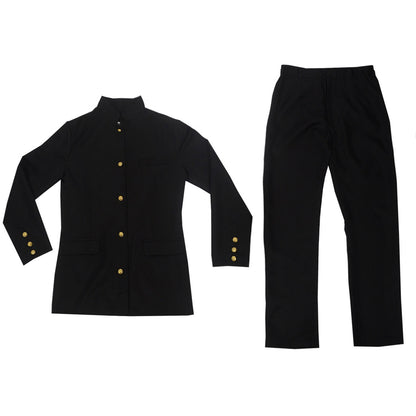 Japanische Schuluniform für Jungen, Gakuran Uniform, Schwarz, Größen: S - L