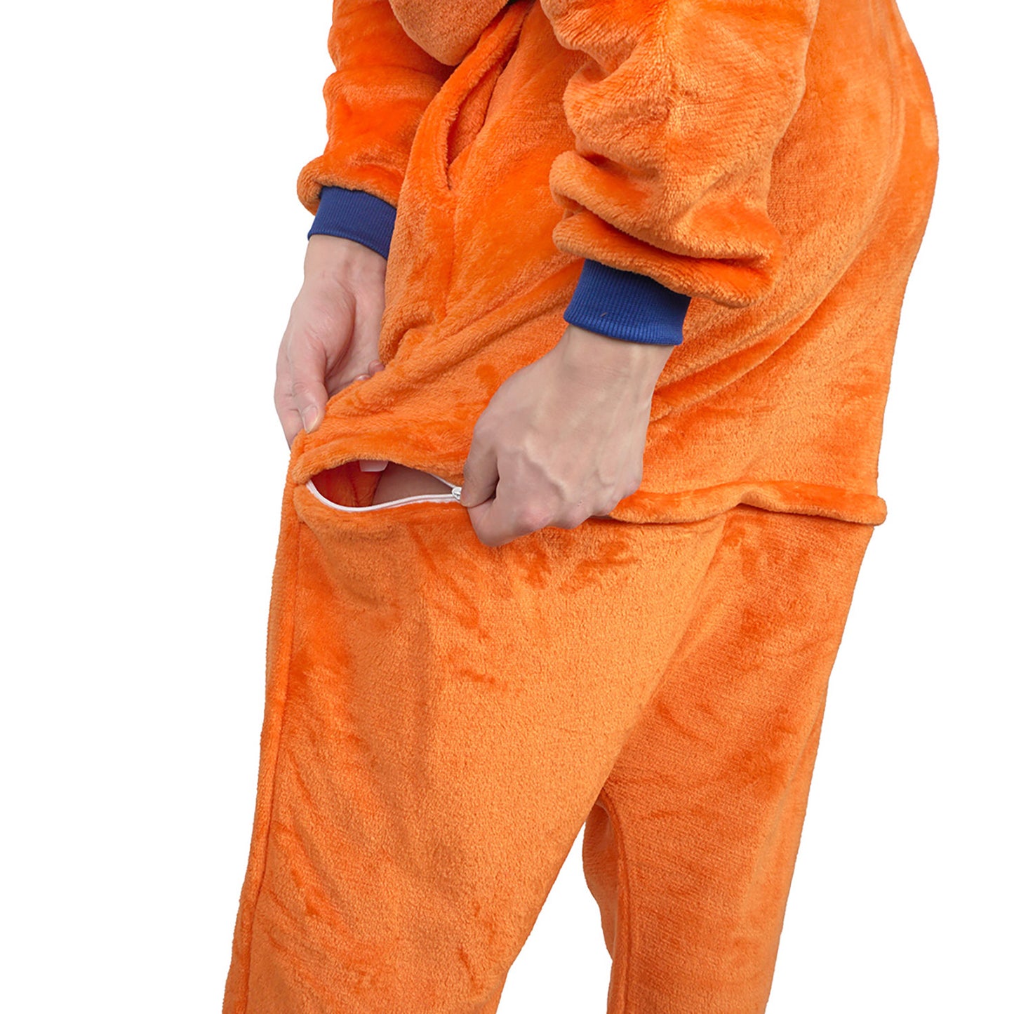 Son Goku Kigurumi, Orangener Pyjama mit "Go" Schriftzeichen, Größen: M - L