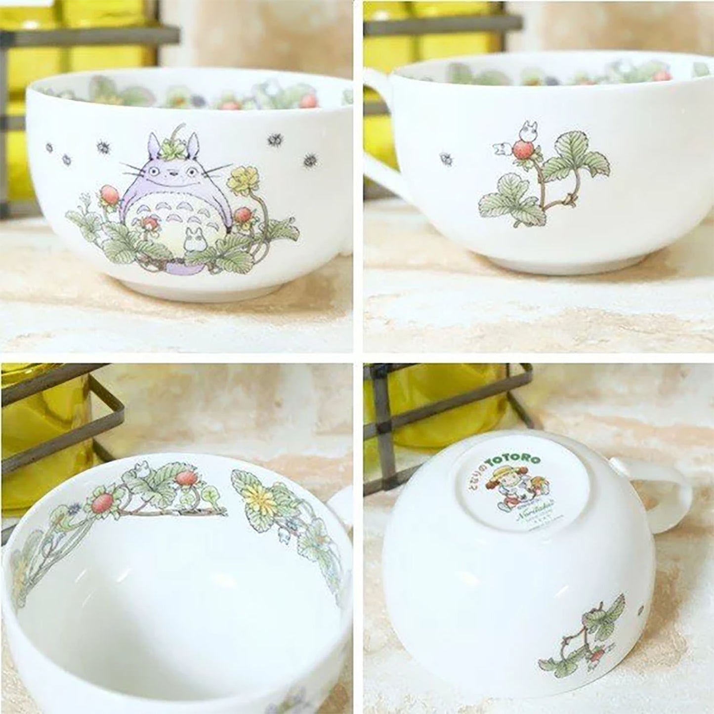 Noritake Cup and Saucer Totoro Strawberry - My Neighbor Totoro