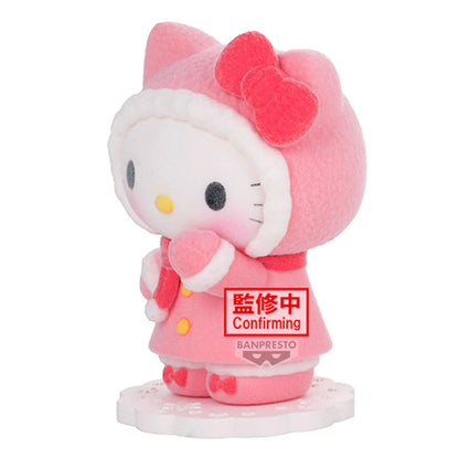 Sanrio - Hello Kitty oder Cinnamoroll - Fluffy Puffy Figur (Winter Ver.) - Einzelbox - Zufallsauswahl