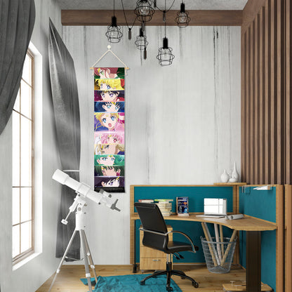 Sailor Moon Crystal - Sailor Krieger Augen - Stoff Rollbild - 135x33cm