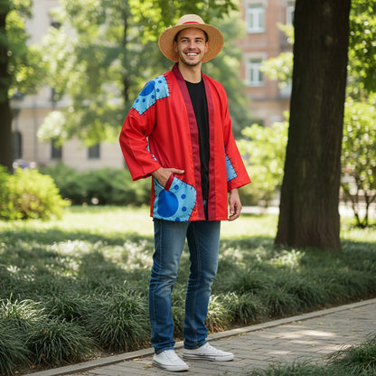One Piece - Monkey D. Ruffy Haori Kimono-Jacke (Wano Kuni Arc) - Größen wählbar