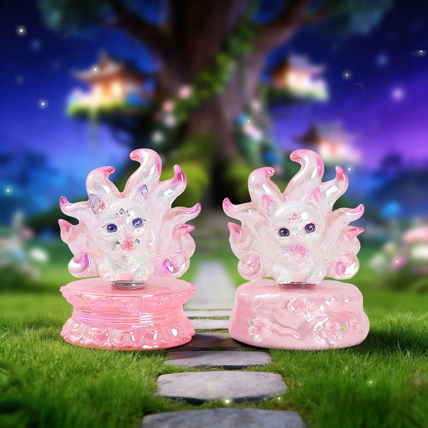 Neunschwänziger Geisterfuchs: Mengyou Shanhai – Drehbarer Kristall-Kitsune - Mystery Box Sammelfigur Blind Box - Einzelbox - 10cm - Andere