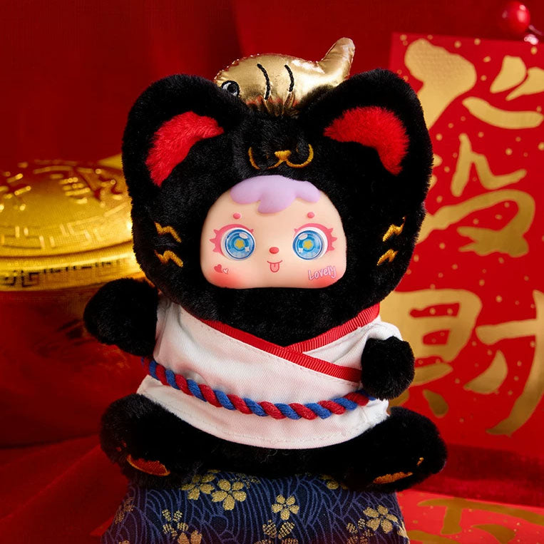 Samuel Blind Box - Fortune Cat (Wealth From All Directions) - Plüschfigur Blind Box - Einzelbox - 18 cm - Samuel