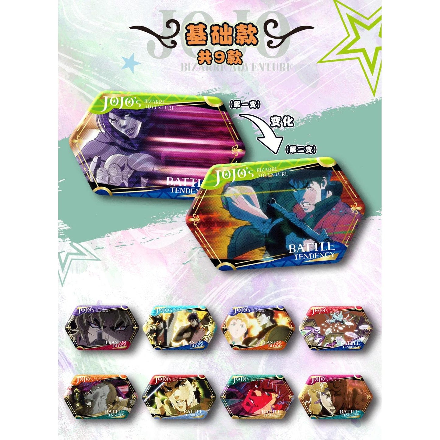 JoJo's Bizarre Adventure: Phantom Blood & Battle Tendency - Blechabzeichen Blind Bag - Einzelbag - 7,6cm - Muse / KaBao