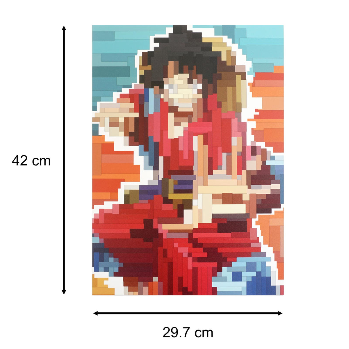 One Piece - Monkey D. Ruffy Pixel Art - Poster Hartschaumplatte - 30x42cm - Anime Mura
