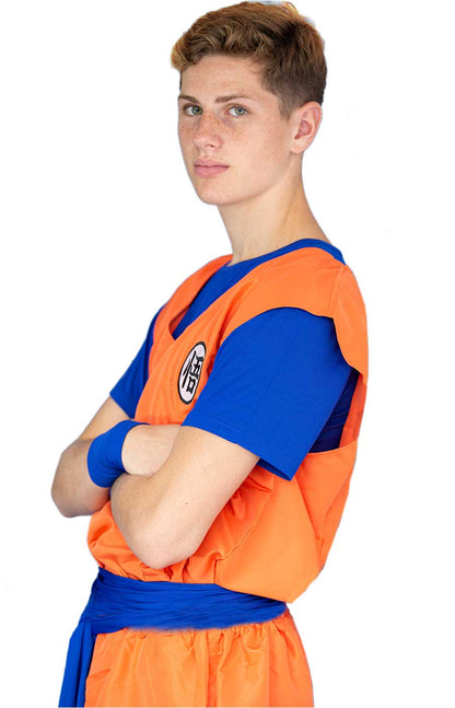 3-teiliges Cosplay Kostüm von Son Goku mit GO Zeichen, Größen: S - XL