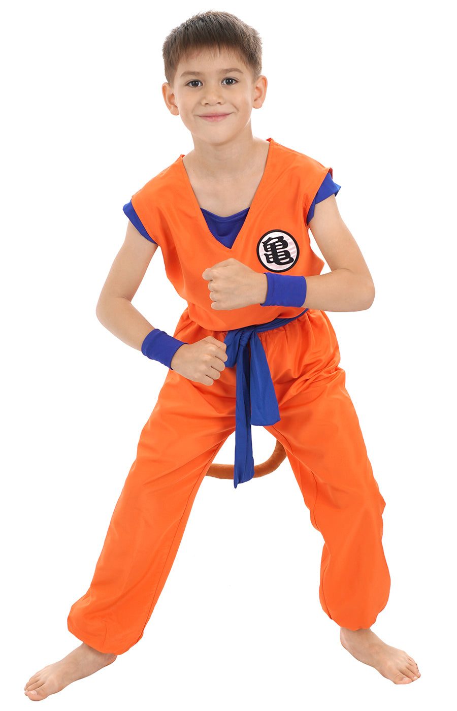 Son Goku Kinder Kostüm, Trainingsanzug bei Muten Roshi, Größen: 110 - 140