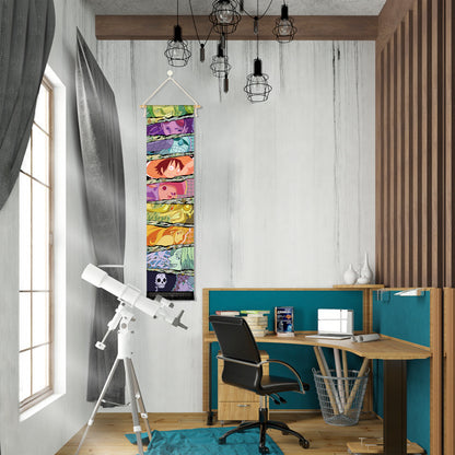 One Piece - Strohhut-Piratenbande - Stoff Rollbild - 130x33cm