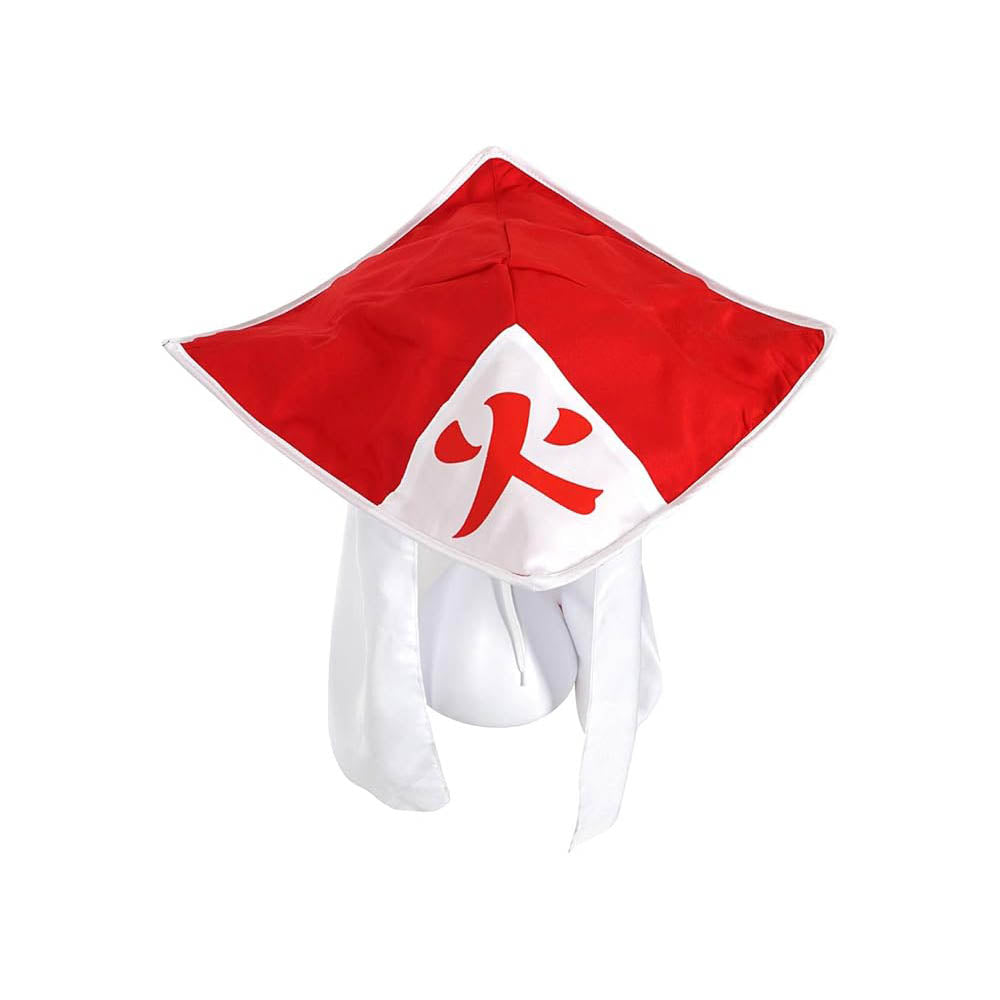 Naruto Shippuden - Hokage Hut – Traditioneller Konoha Kage Cosplay Hut mit Stoffschleier