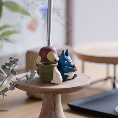Mein Nachbar Totoro - Mittlerer & Kleiner Totoro mit Pilz – 3D Mini-Figur & Stiftehalter / Organizer - 4,5cm - Ensky
