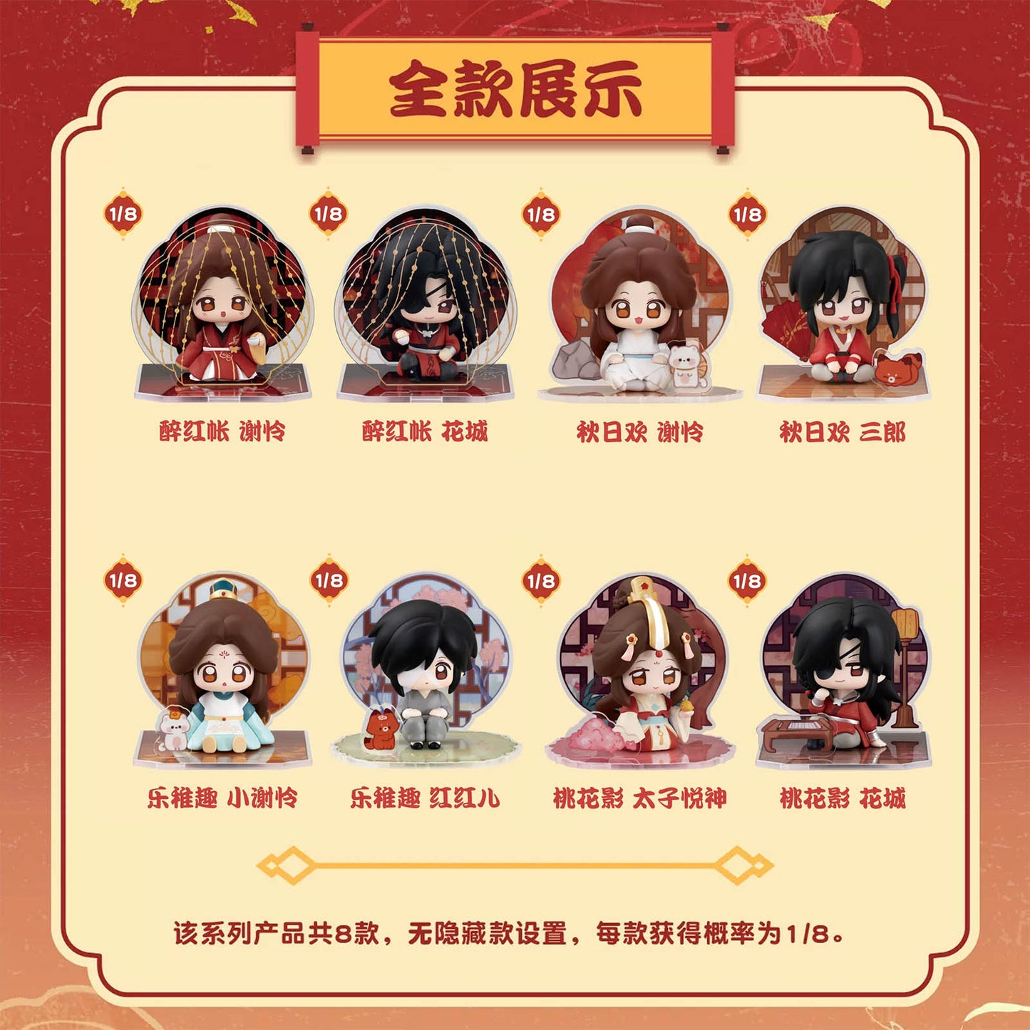 Heaven Official's Blessing: Tong Chuang Gong Jing - Miniatur-Figur & Acryl-Diorama Blind Box - Einzelbox - 7,7cm - All for play