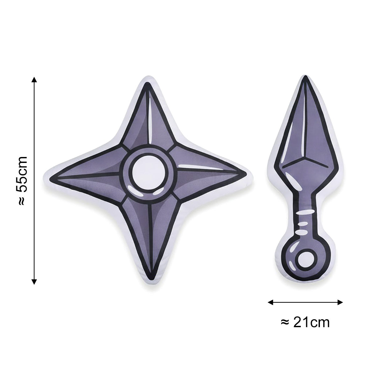 Ninja - Shuriken & Kunai - Dekokissen-Set (2 Stück) - 55 cm - CoolChange