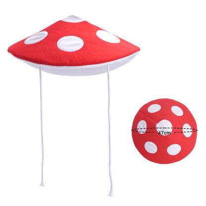 Superpilz Hut für Erwachsene, Witzige Fliegenpilz Mütze, Partyhut für Pilz Kostüm