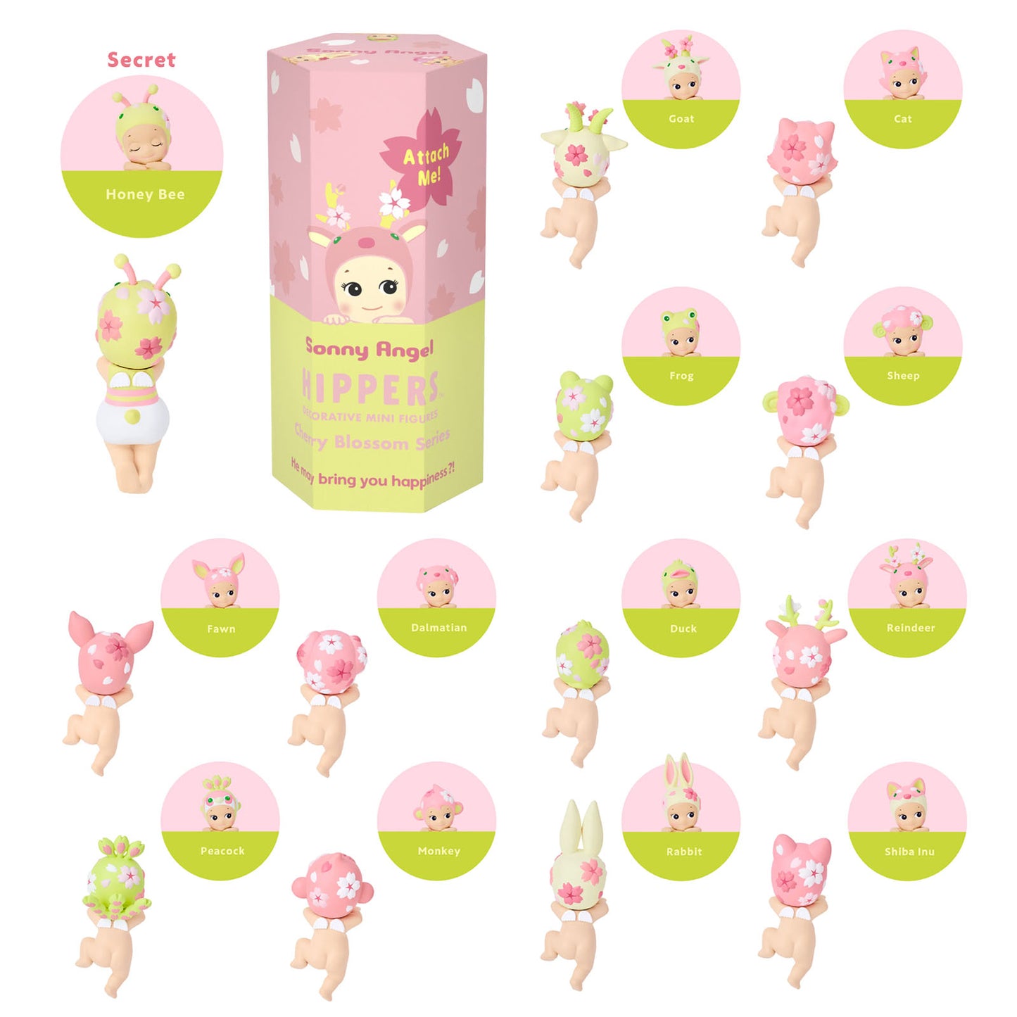 Sonny Angel - Hippers Cherry Blossom Series - Blind Box Figur - Einzelbox - ca. 8-10 cm - Dreams