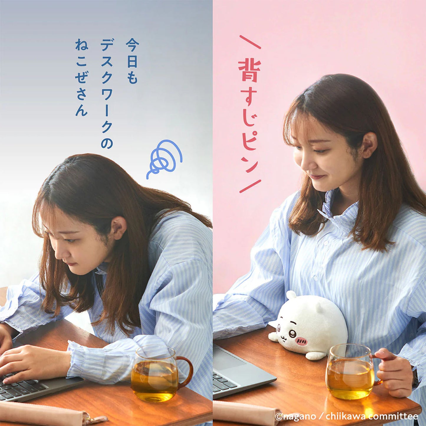 Chiikawa - Posture Pal "Funbaruzu" Plüschtier - 19 cm - Haltungsunterstützung