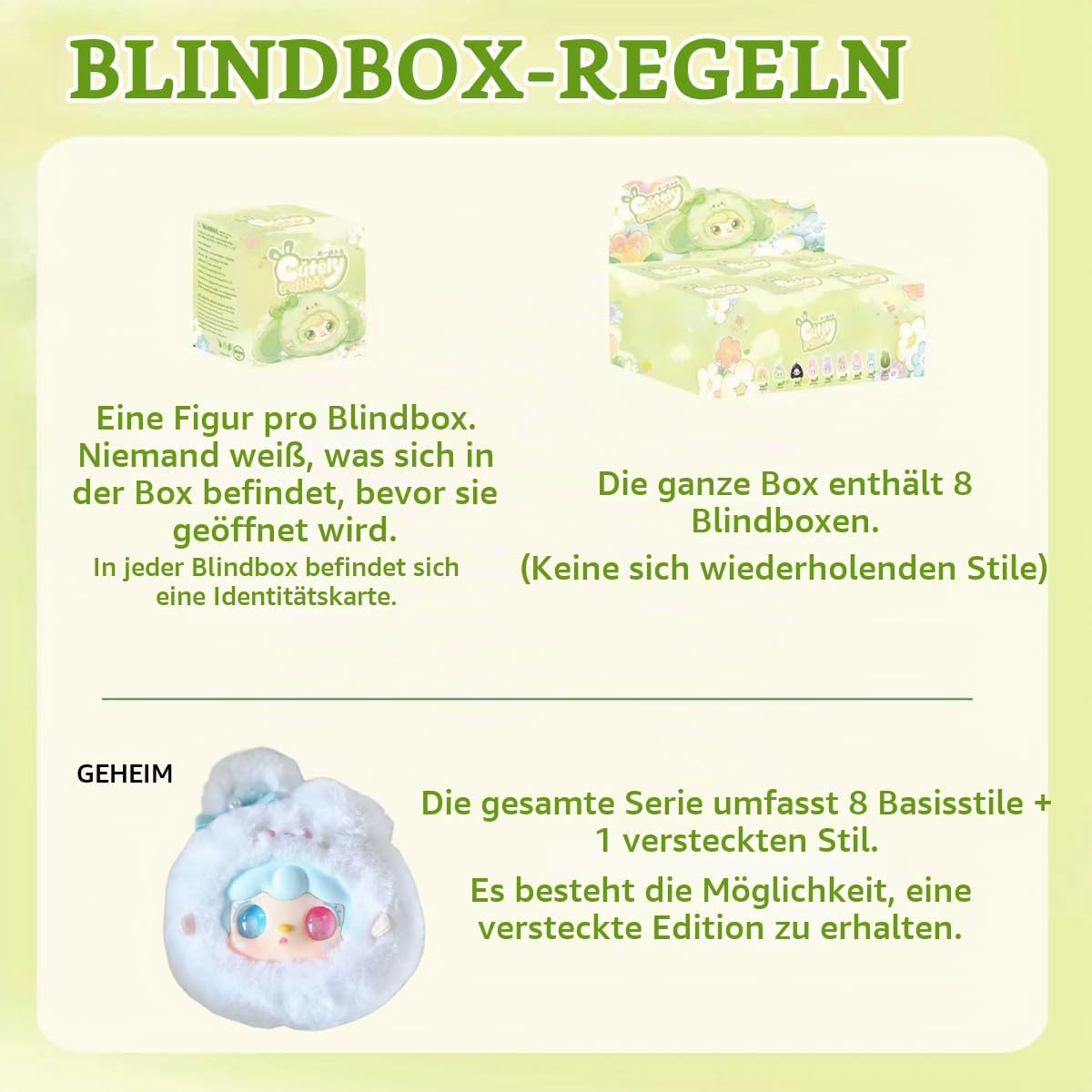 Yooki V11: Cute Rabbit - Blind Box Plüsch-Anhänger Figur - Einzelbox - ca. 9cm - Yooki