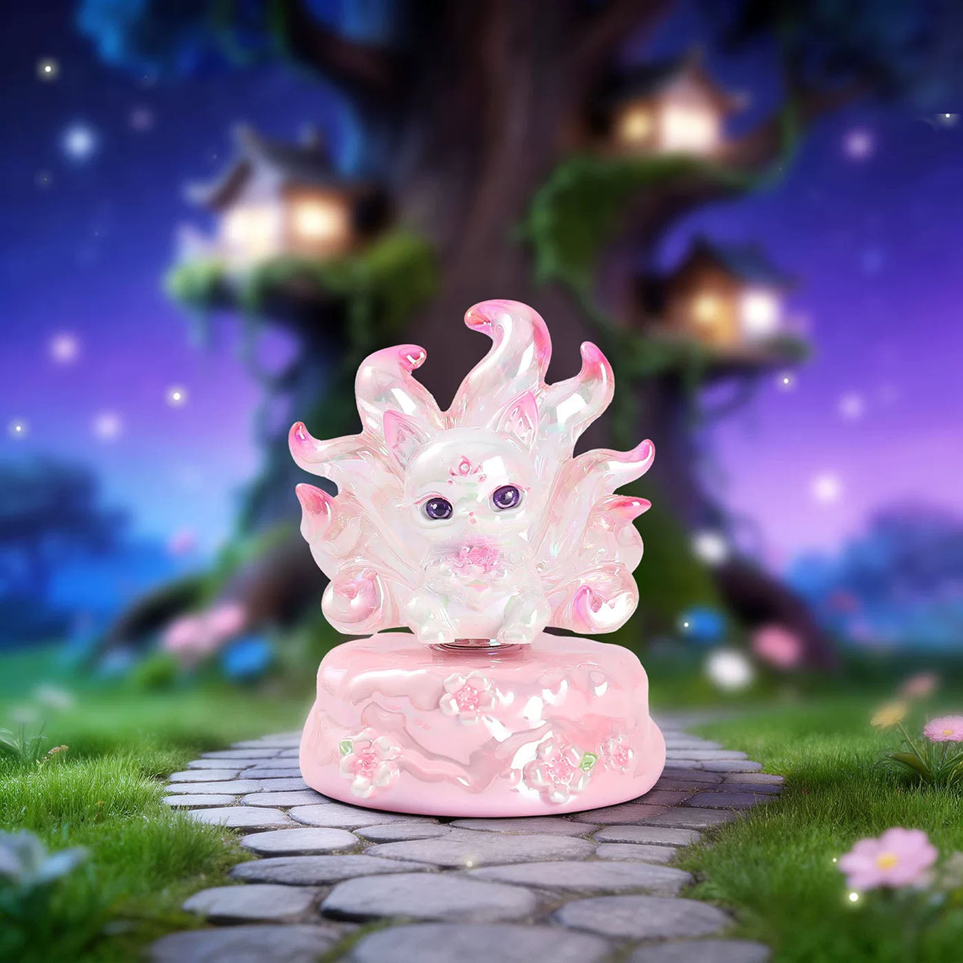 Neunschwänziger Geisterfuchs: Mengyou Shanhai – Drehbarer Kristall-Kitsune - Mystery Box Sammelfigur Blind Box - Einzelbox - 10cm - Andere