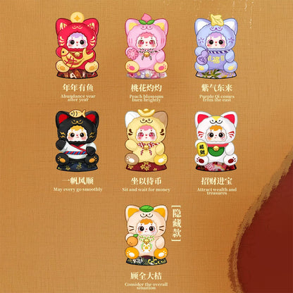 Samuel Blind Box - Fortune Cat (Wealth From All Directions) - Plüschfigur Blind Box - Einzelbox - 18 cm - Samuel