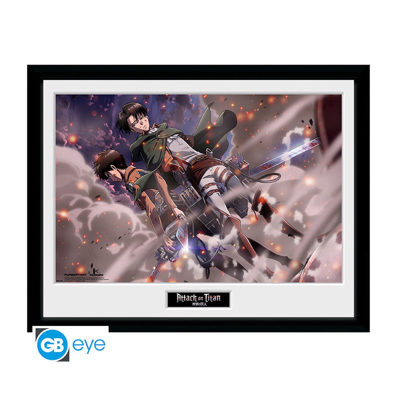 Attack on Titan Bild gerahmt Eren Levi