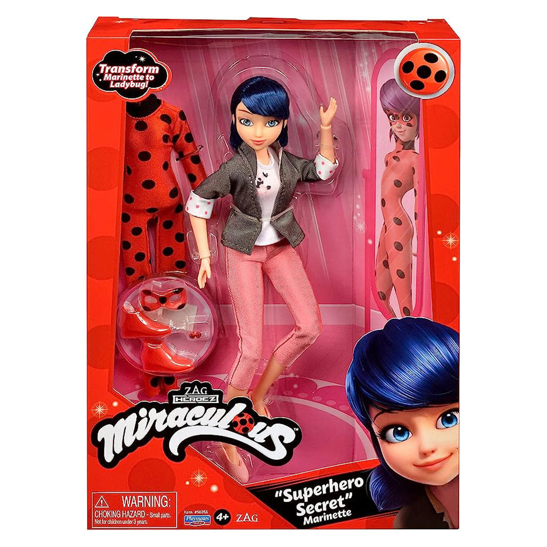 Ladybug Ankleidepuppe mit zwei Outfits, Miraculous, 26 cm - Playmates