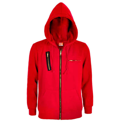Roter Zip Hoodie für Haus des Geldes Fans, Warmer Pulli im Overall Design I Größen: S - XXL