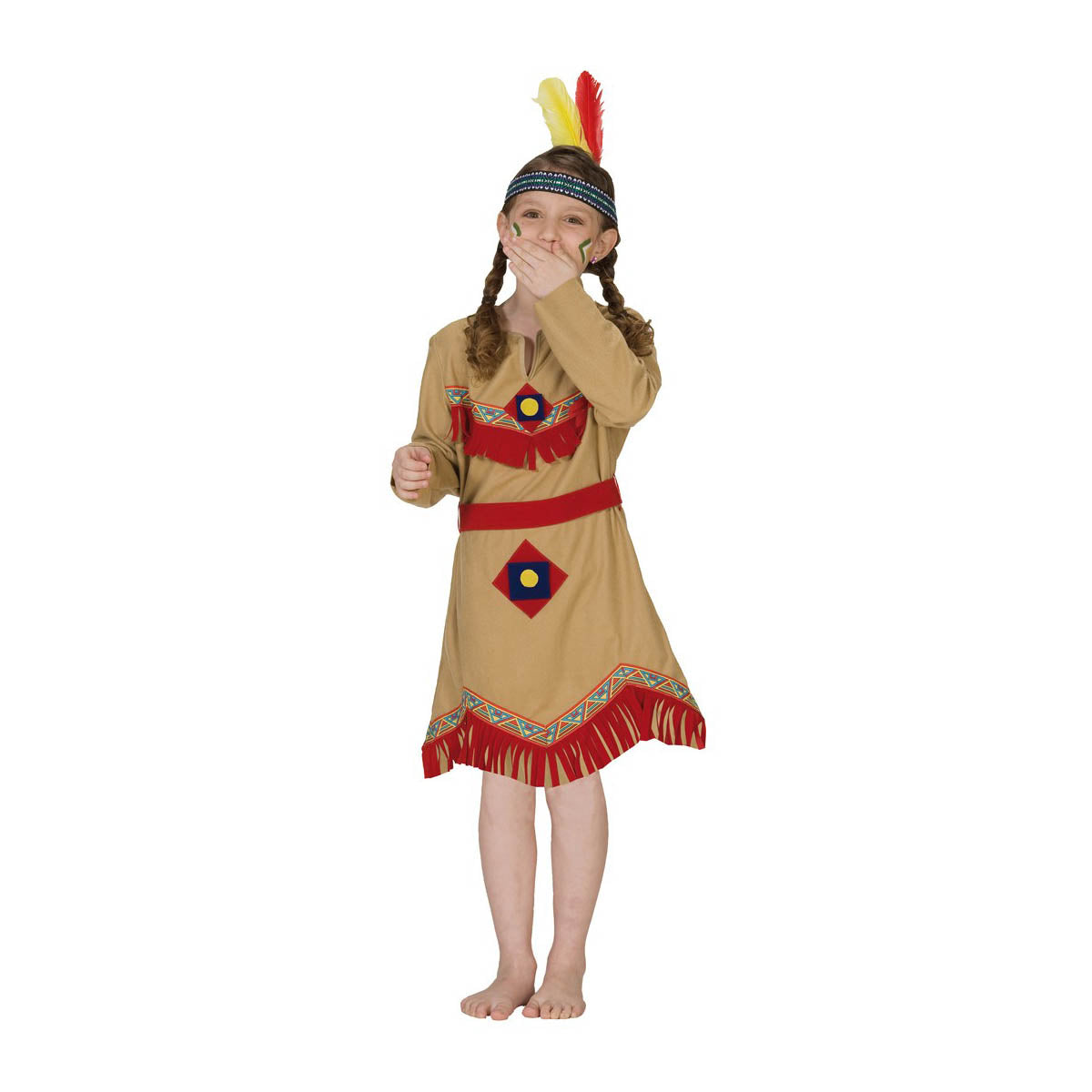 Indianerin Kinderkleid Fransen Kostuem 