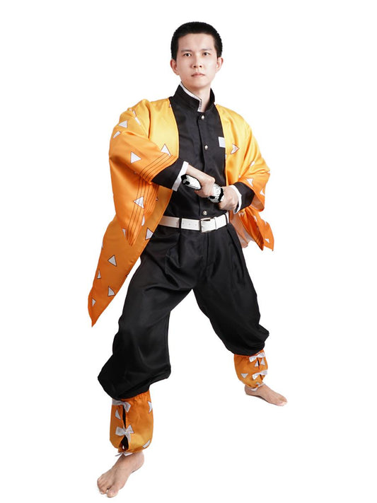 Cosplay Kostüm von Zenitsu Agatsuma aus D. Slayer, Größen: S - L