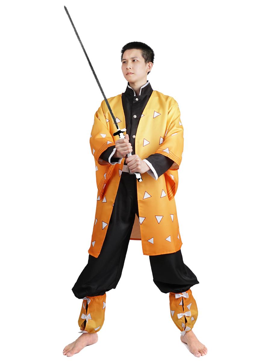 Cosplay Kostüm von Zenitsu Agatsuma aus D. Slayer, Größen: S - L