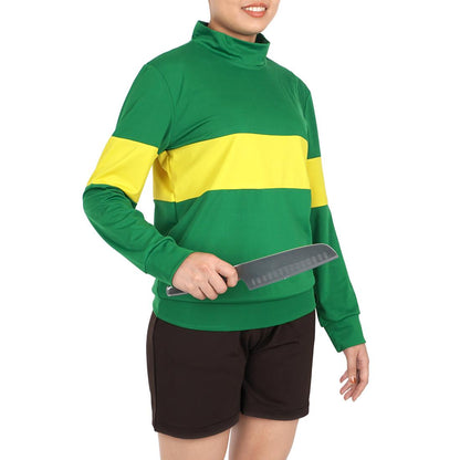 Cosplay Kostüm von Chara, Shirt & Hose für Undertale Fans, Größen: S - L