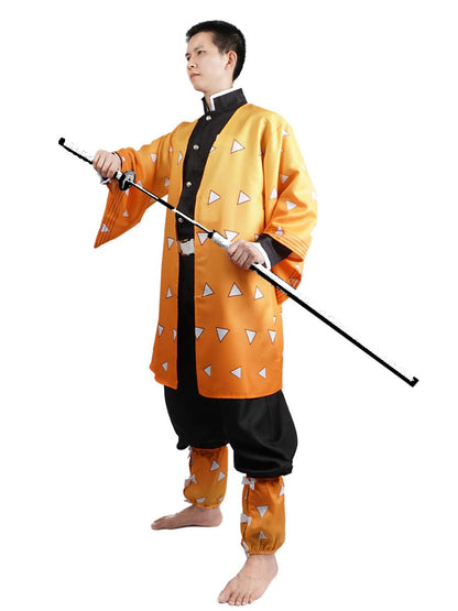 Cosplay Kostüm von Zenitsu Agatsuma aus D. Slayer, Größen: S - L