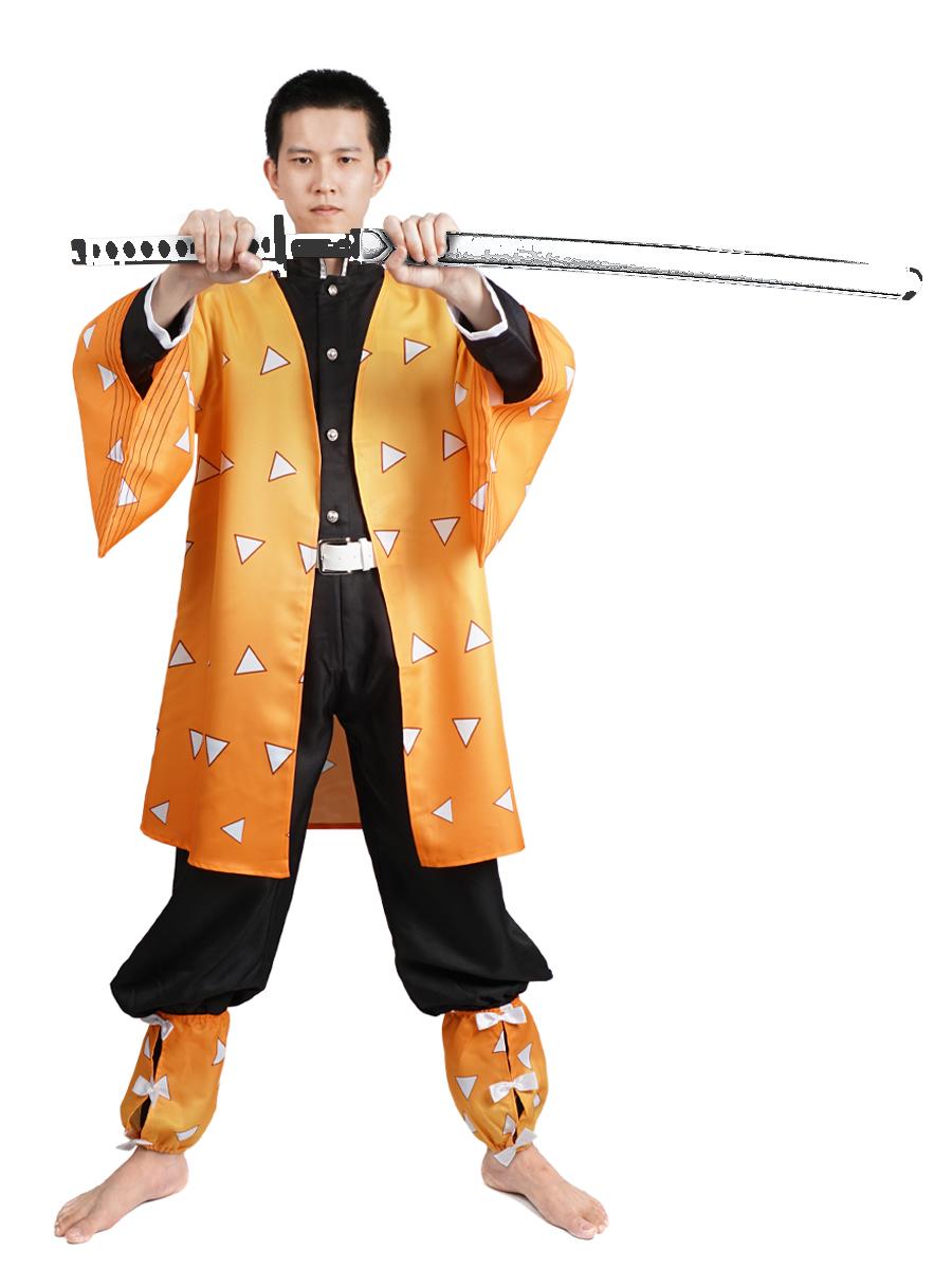 Cosplay Kostüm von Zenitsu Agatsuma aus D. Slayer, Größen: S - L