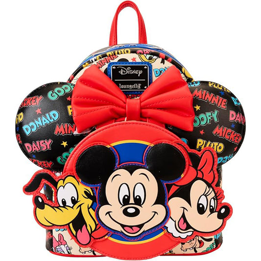 Mickey & Friends, Disney Mini-Rucksack mit Mausohren-Haarreif - Loungefly