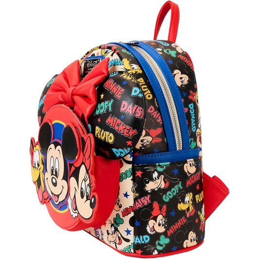 Mickey & Friends, Disney Mini-Rucksack mit Mausohren-Haarreif - Loungefly