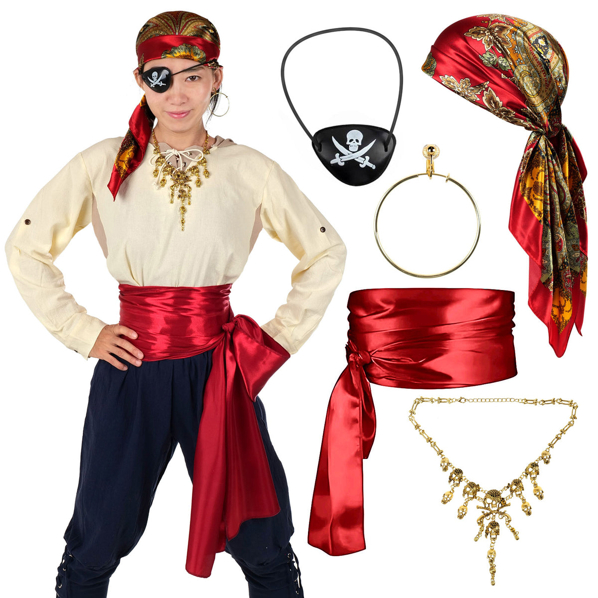 Piraten Kostuem Set Satin