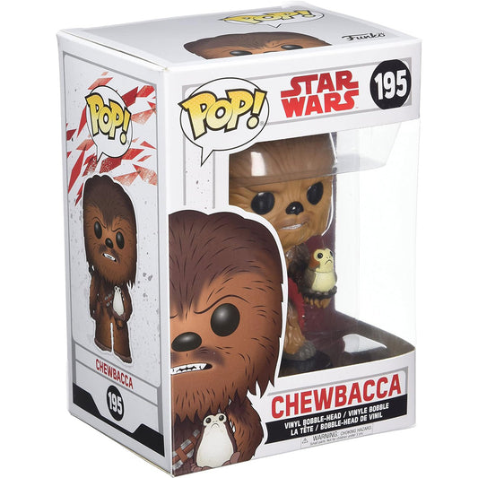 Funko POP! Chewbacca mit Porg | Star Wars Sammelfigur | 195 | 9,5 cm