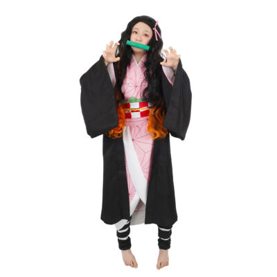 Cosplay Kostüm von Nezuko Kamado mit Mundstück aus D. Slayer | Größen: S - L