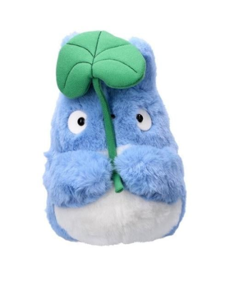 Sun Arrow S-5286 Nakayoshi Plush Medium Totoro with leaf - My Neighbor Totoro
